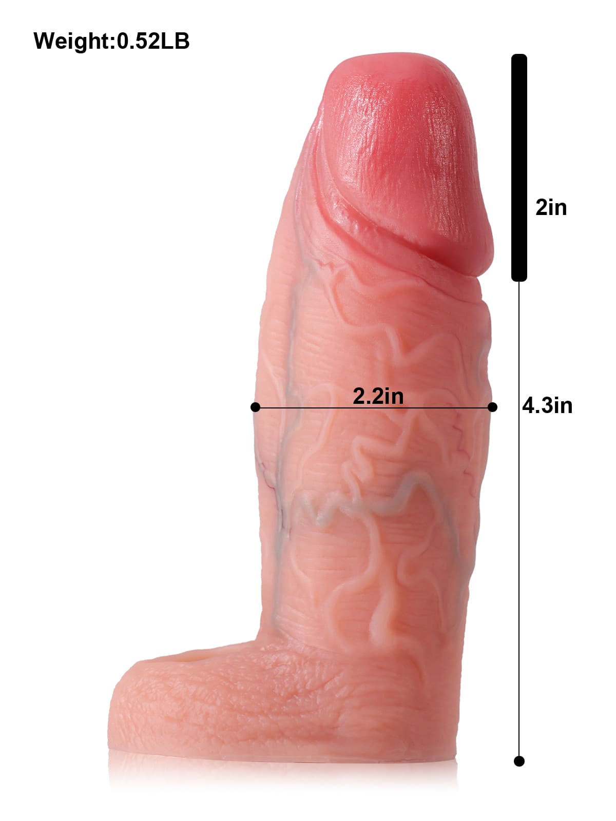 Luke 6.3" x 2.2" Flesh Color Fat Cock Sleeve