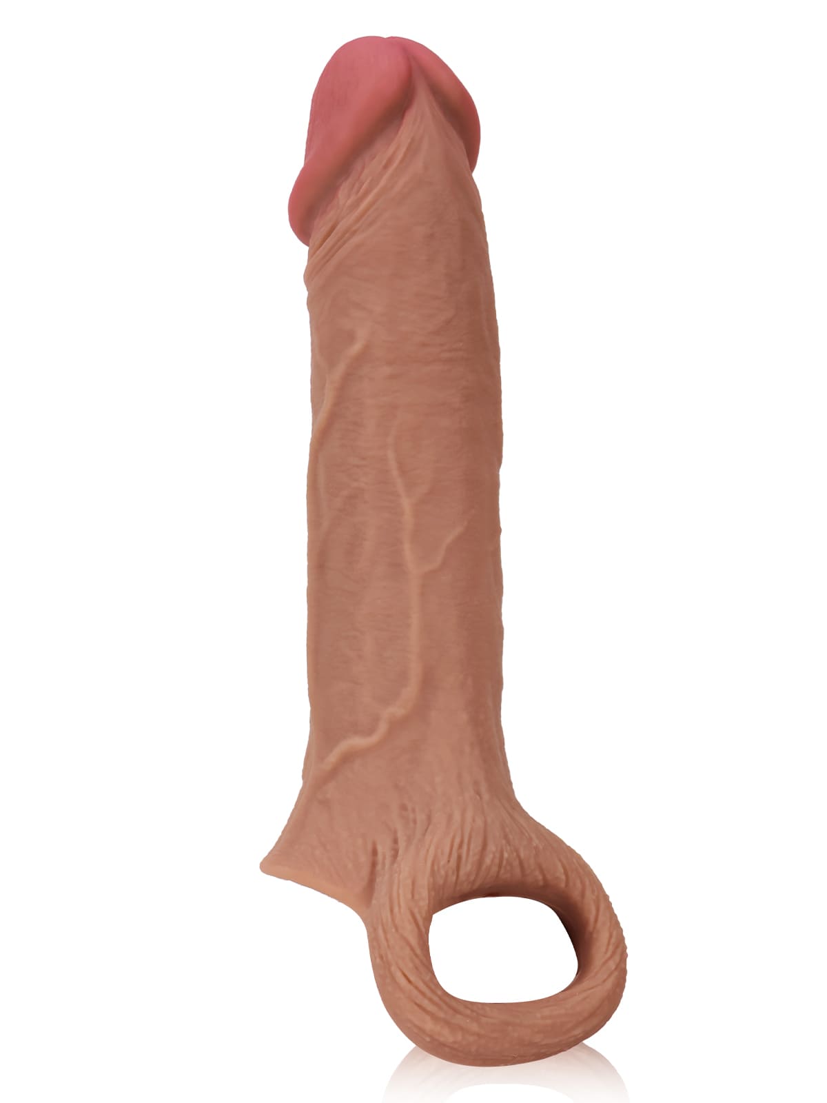 David 8" x 2" Brown Realistic Open Ended Penis Sleeves