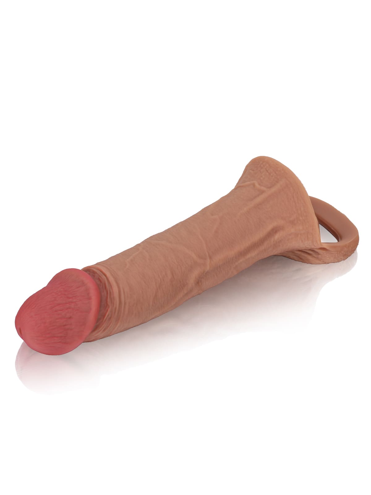 David 8" x 2" Brown Realistic Open Ended Penis Sleeves
