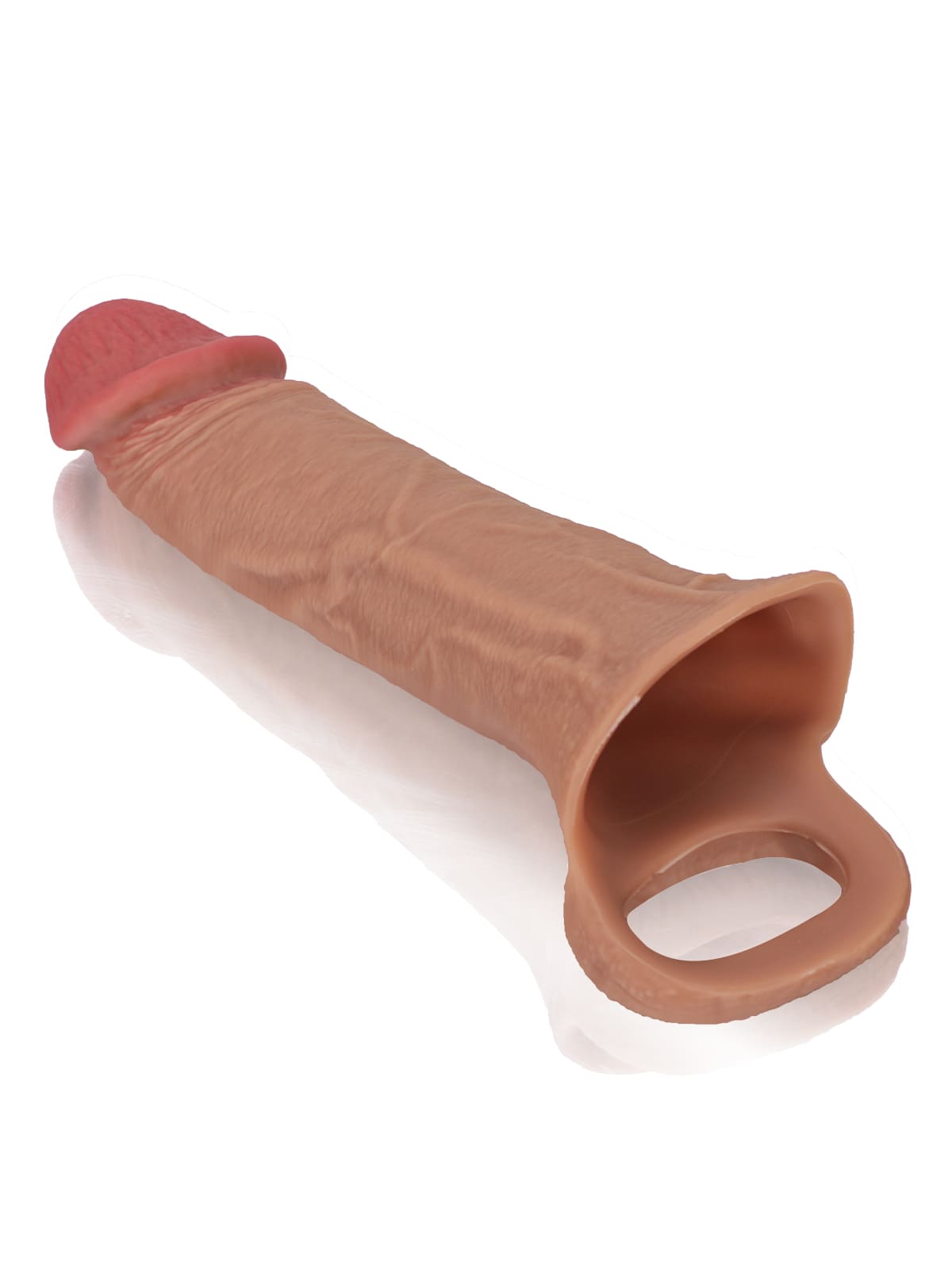 David 8" x 2" Brown Realistic Open Ended Penis Sleeves
