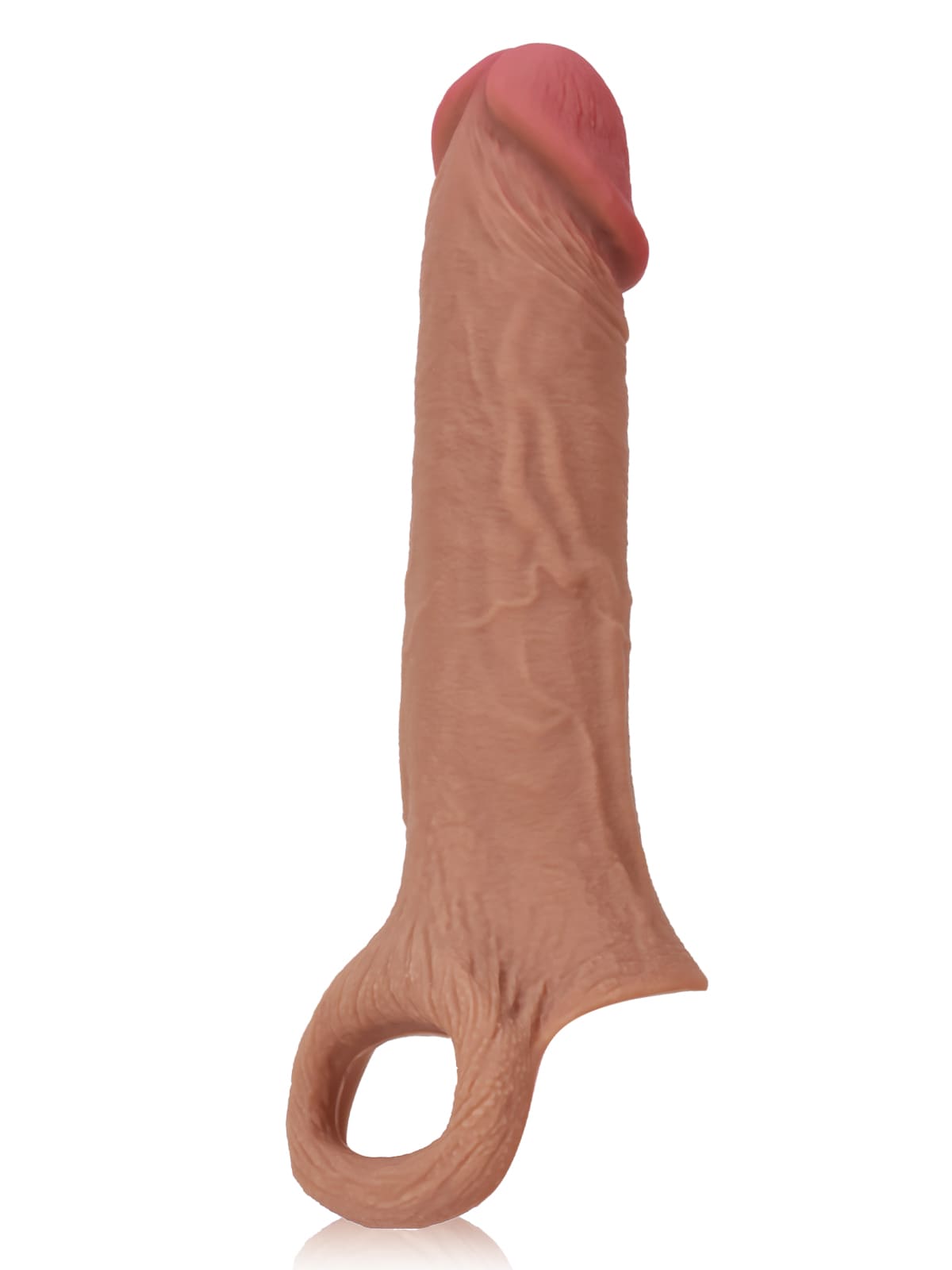 David 8" x 2" Brown Realistic Open Ended Penis Sleeves