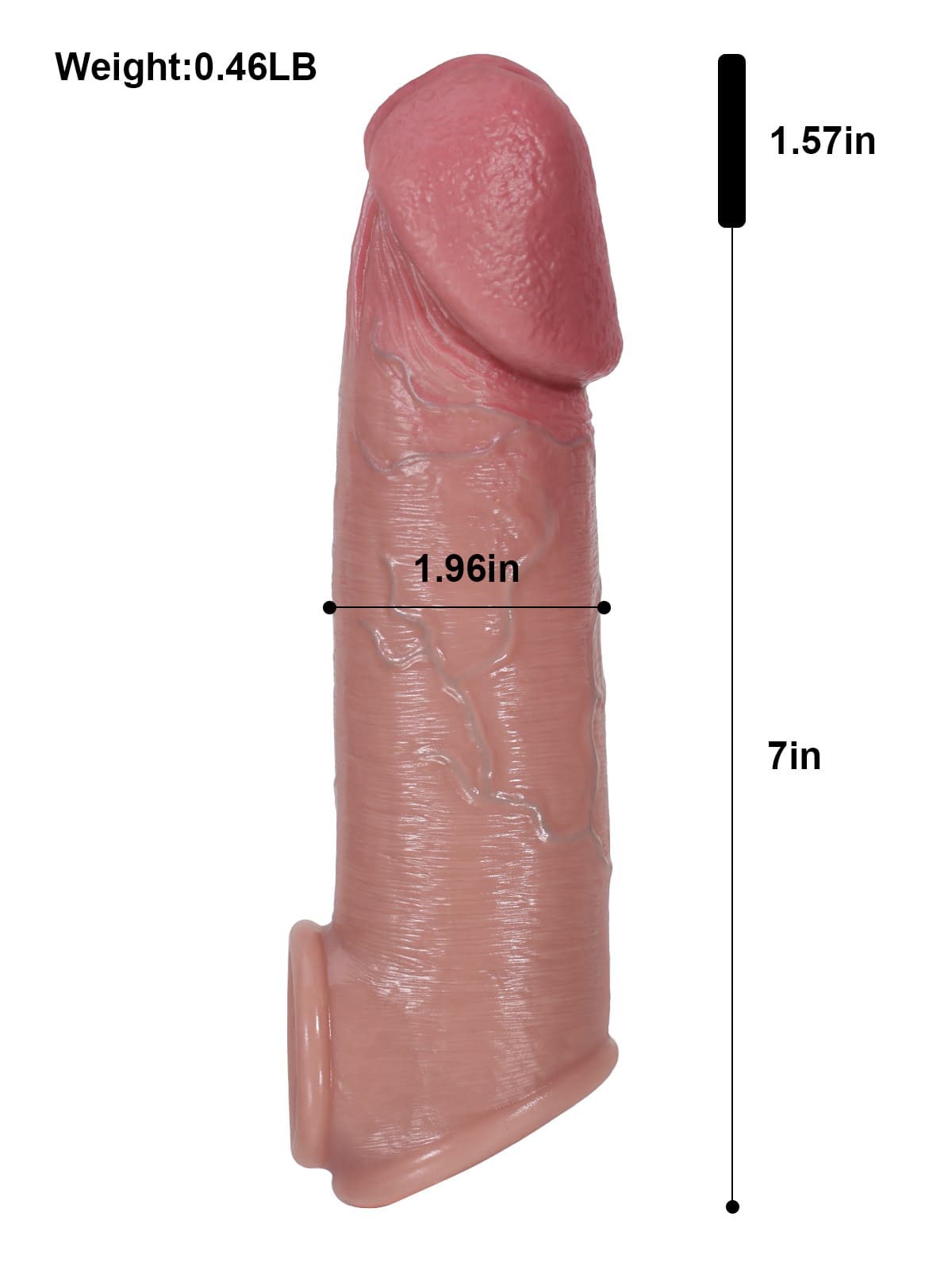 Anthony 8.5” x 2” Big Glans Realistic Huge Penis Extension Sleeve