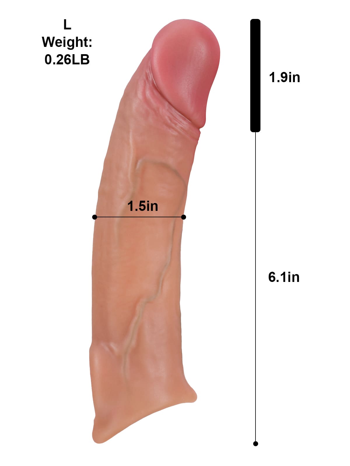 Archie 8” x 1.5” Realistic Vibrating Penis Extension Sleeve