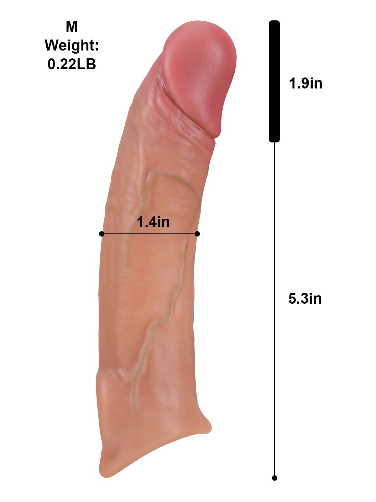 Archie 8” x 1.5” Realistic Vibrating Penis Extension Sleeve