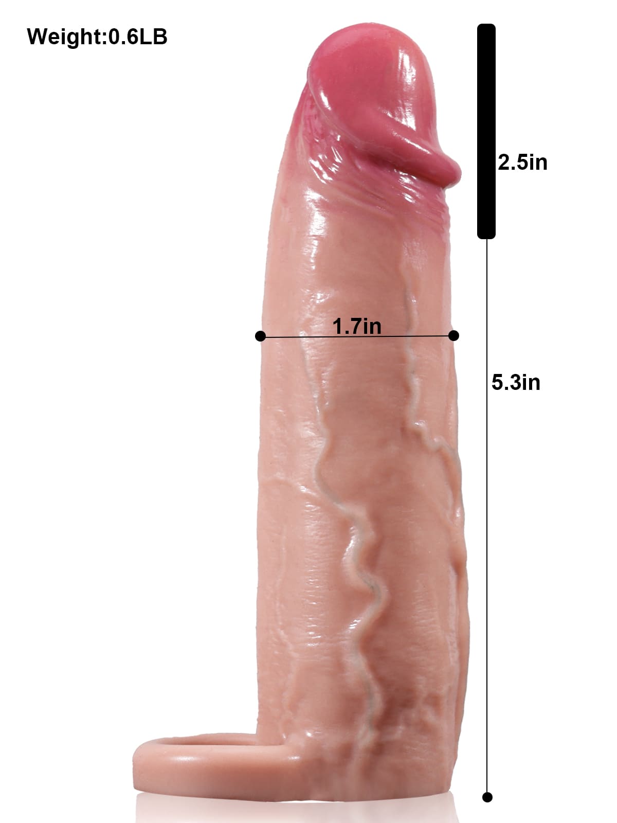 Ben 7.8” x 1.7” Sliding Skin Realistic Penis Extension Sleeve