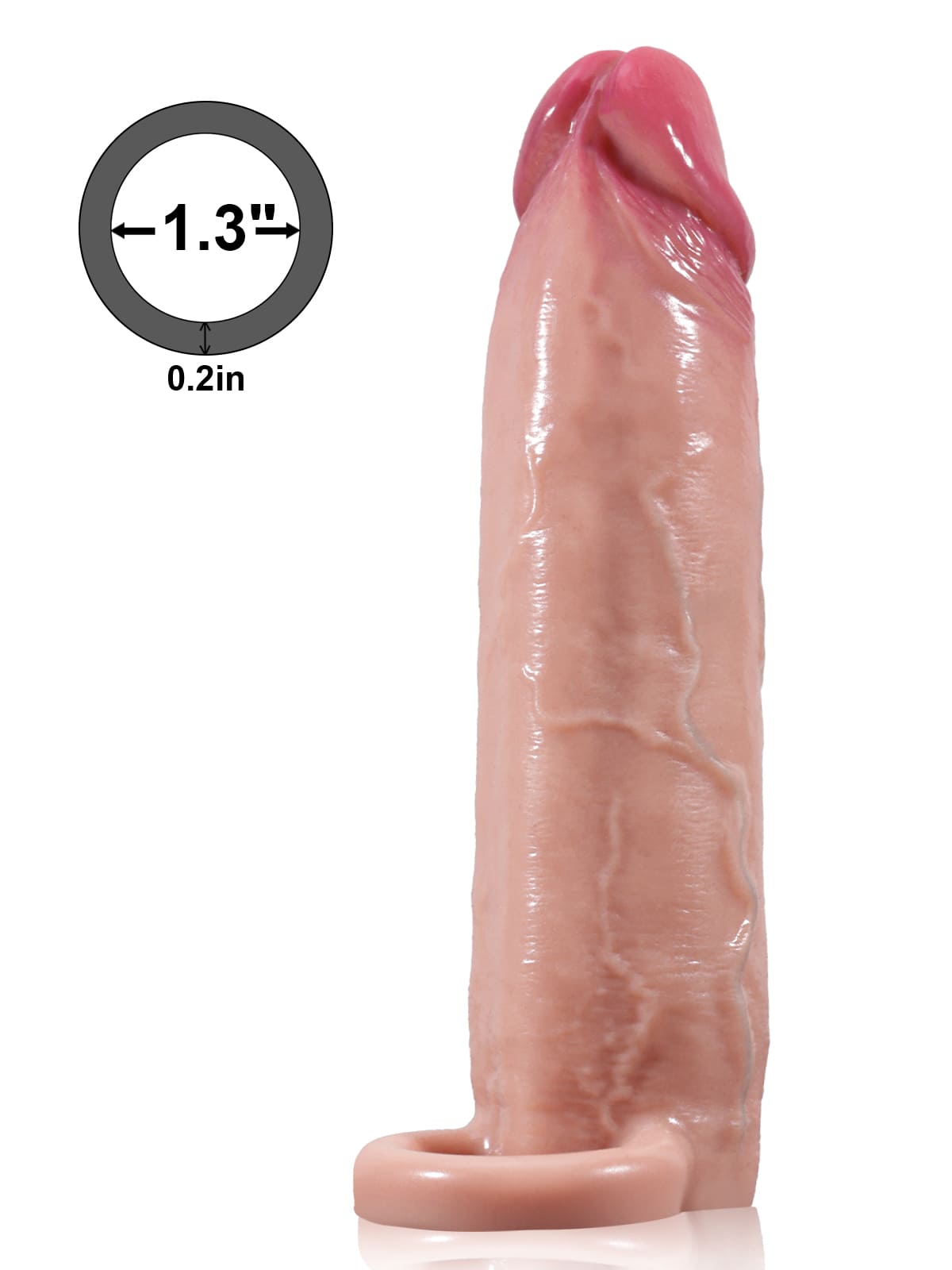 Ben 7.8” x 1.7” Sliding Skin Realistic Penis Extension Sleeve
