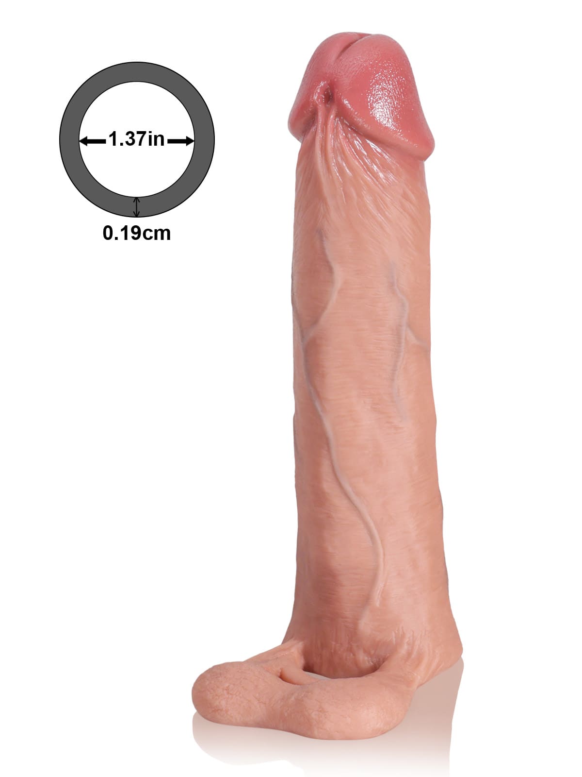 Brandon 8.1” x 1.7” Soft Realistic Huge Penis Extension Sleeve