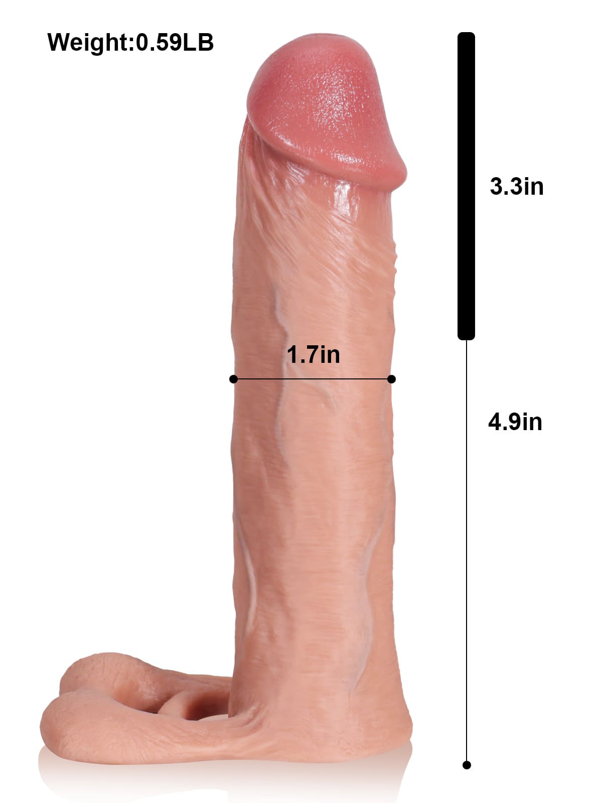 Brandon 8.1” x 1.7” Soft Realistic Huge Penis Extension Sleeve