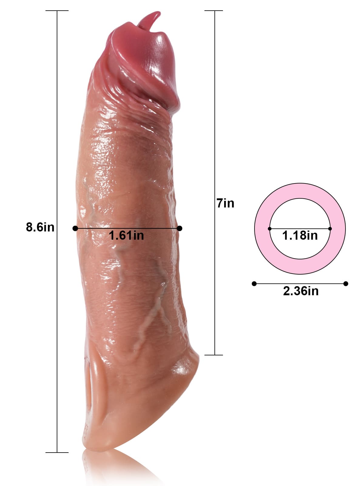 Corona 7” x 1.6” Vibrating Realistic Cock Sleeve