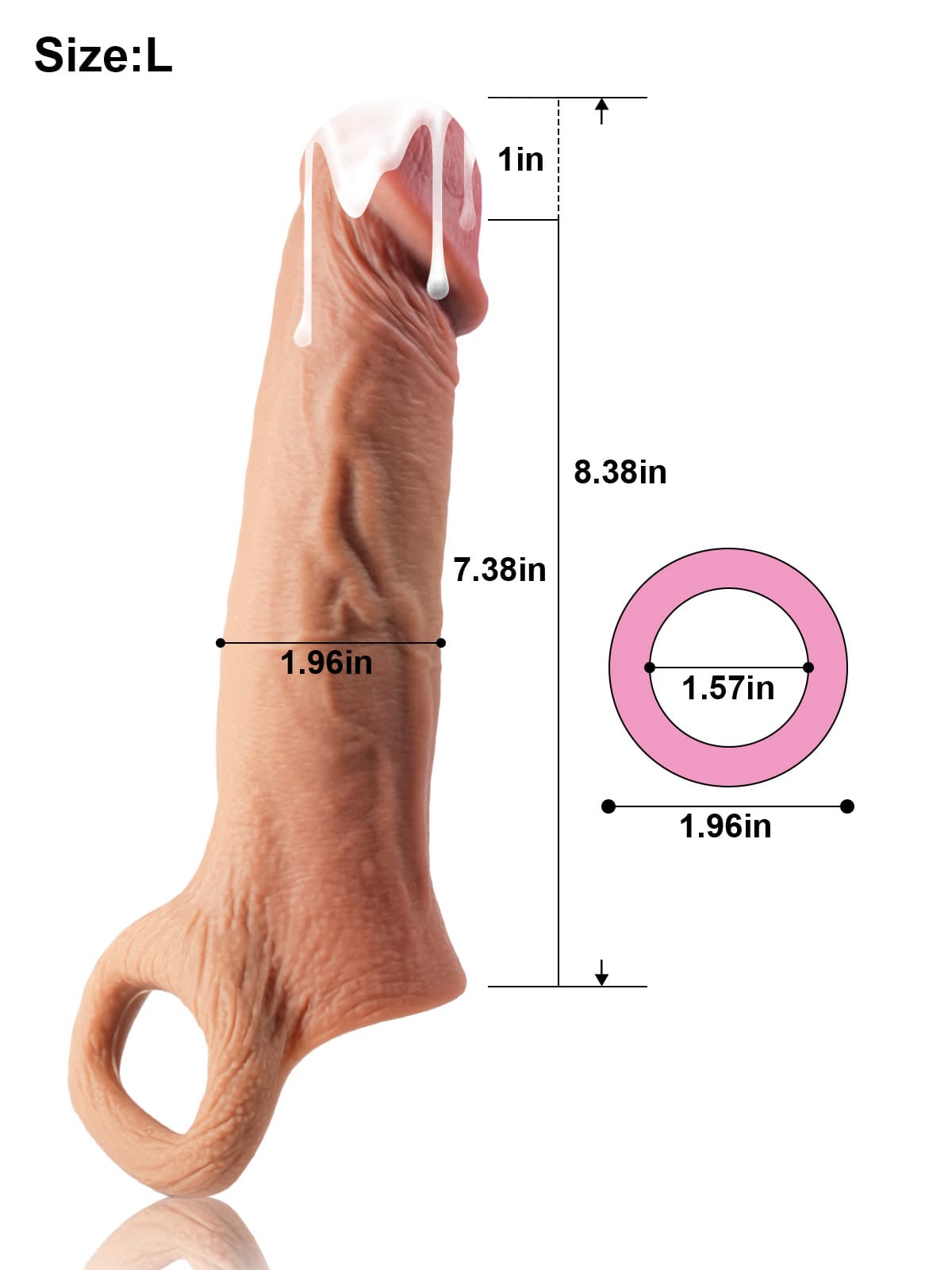 David 8" x 2" Brown Realistic Open Ended Penis Sleeves