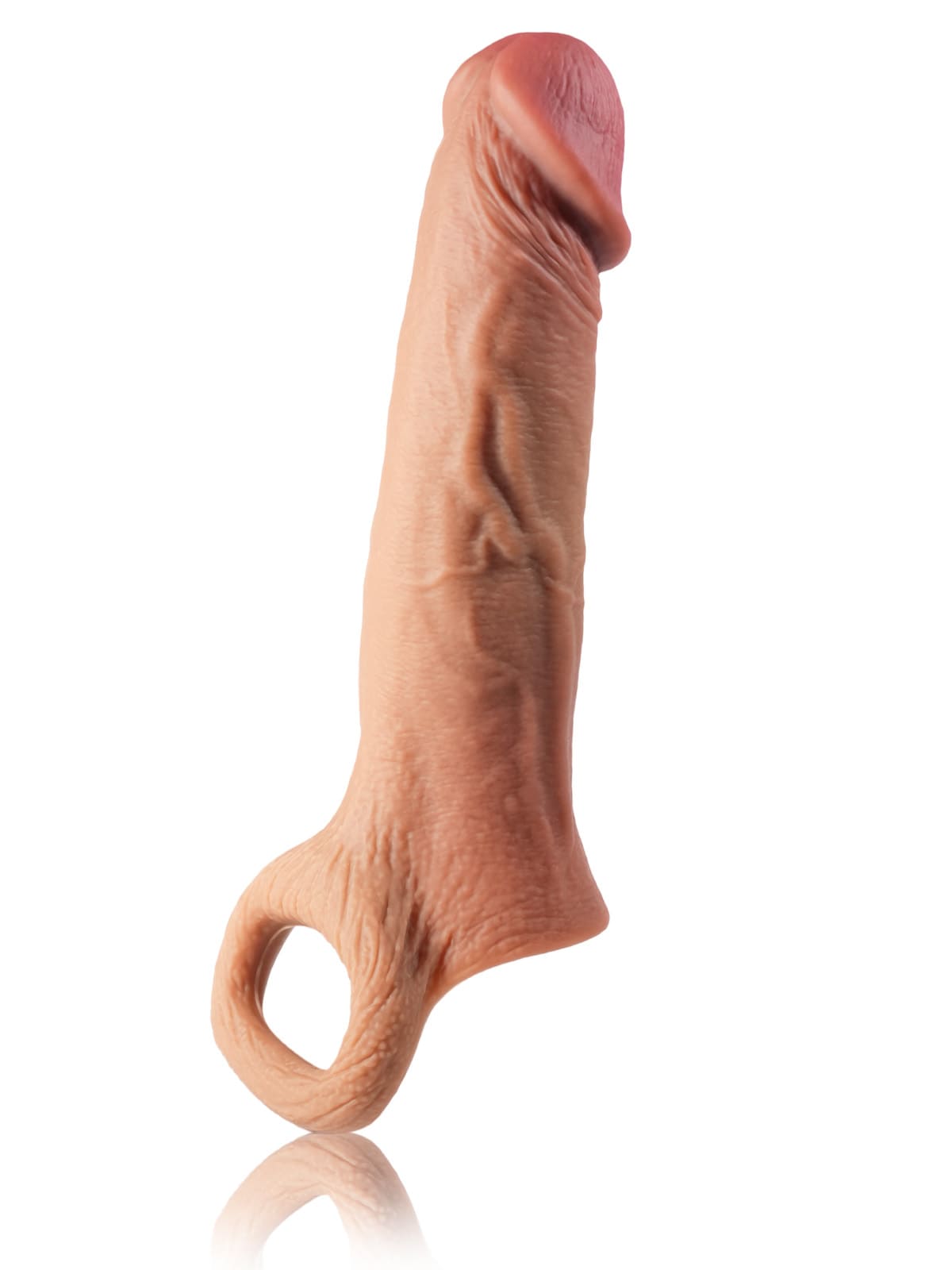 David 8" x 2" Brown Realistic Open Ended Penis Sleeves