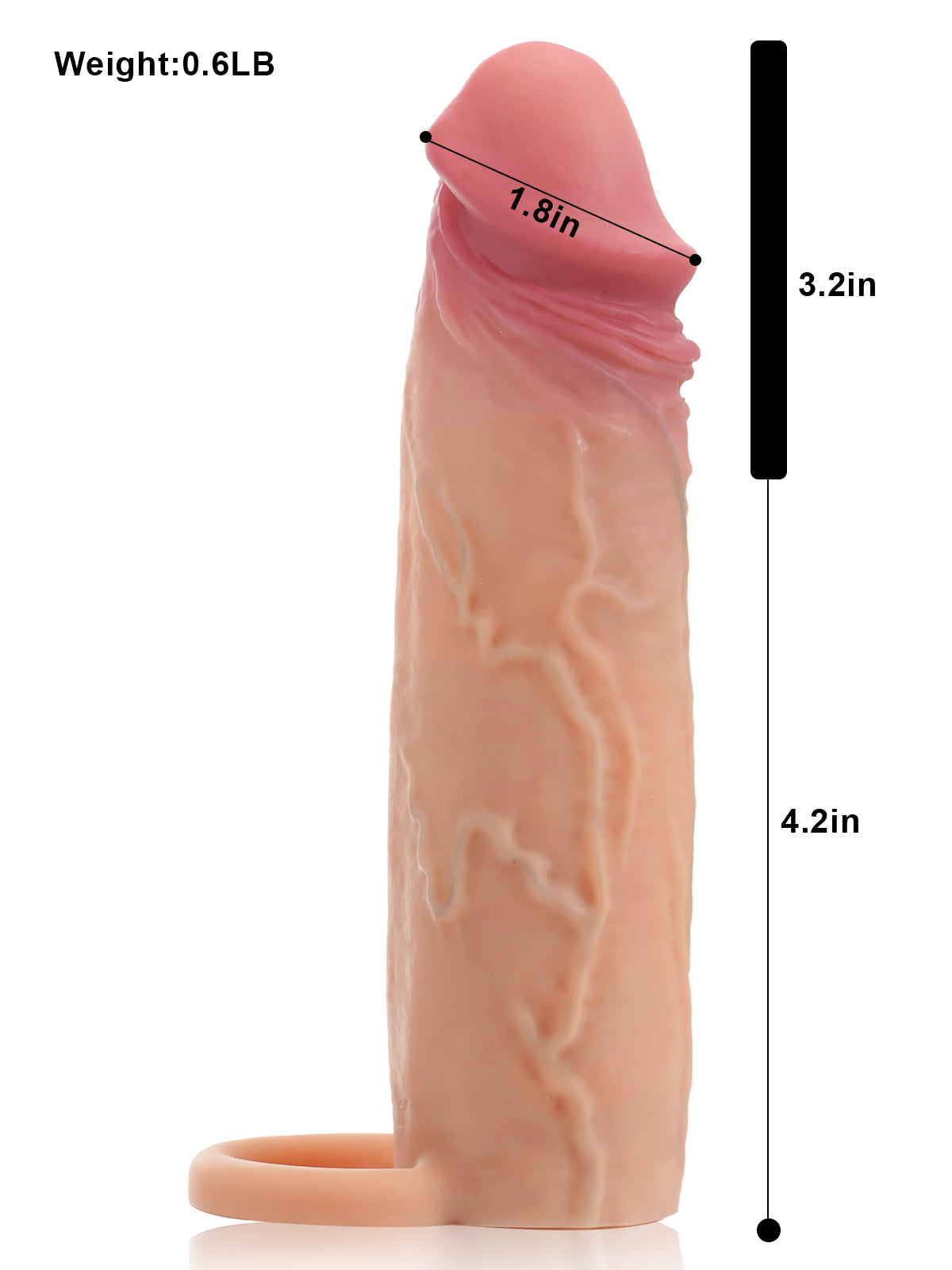 Kimi 7.4” x 1.8” Flesh Sliding Skin Vibrating Cock Sleeve