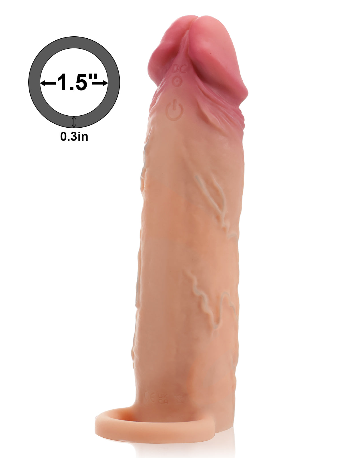 Kimi 7.4” x 1.8” Flesh Sliding Skin Vibrating Cock Sleeve