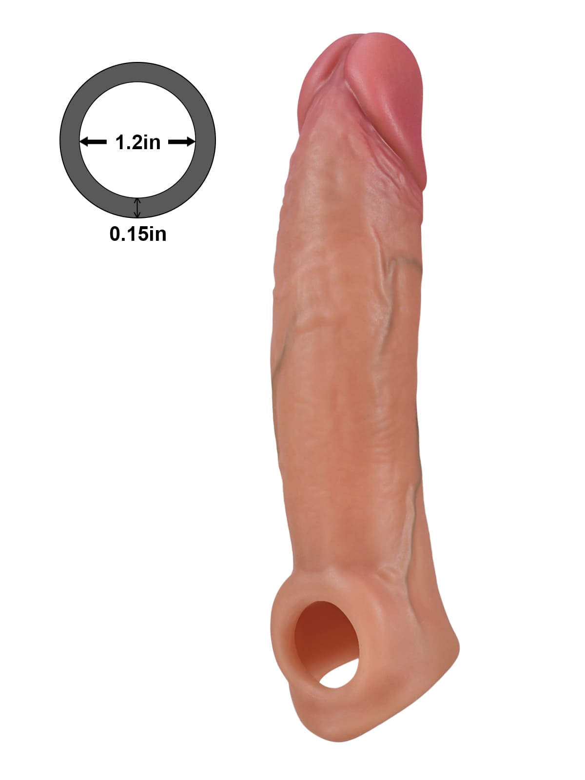 Archie 8” x 1.5” Realistic Vibrating Penis Extension Sleeve