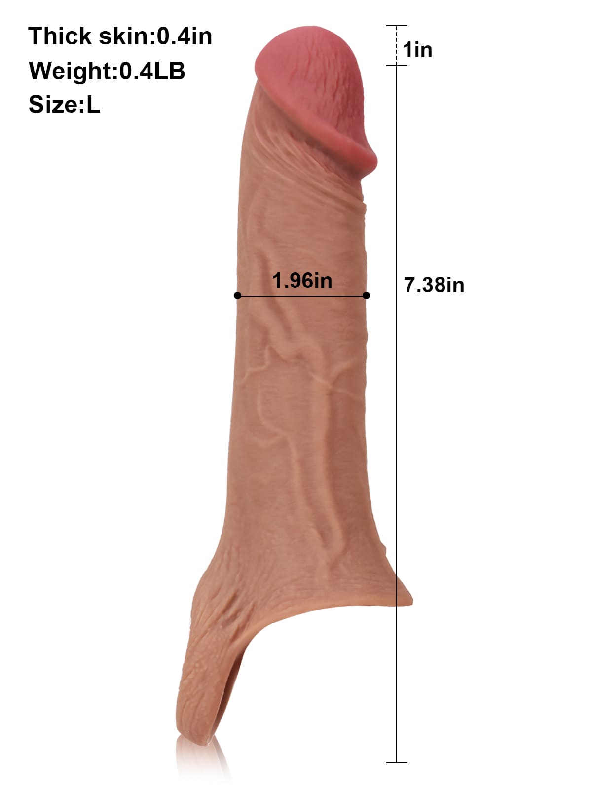 David 8" x 2" Brown Realistic Open Ended Penis Sleeves