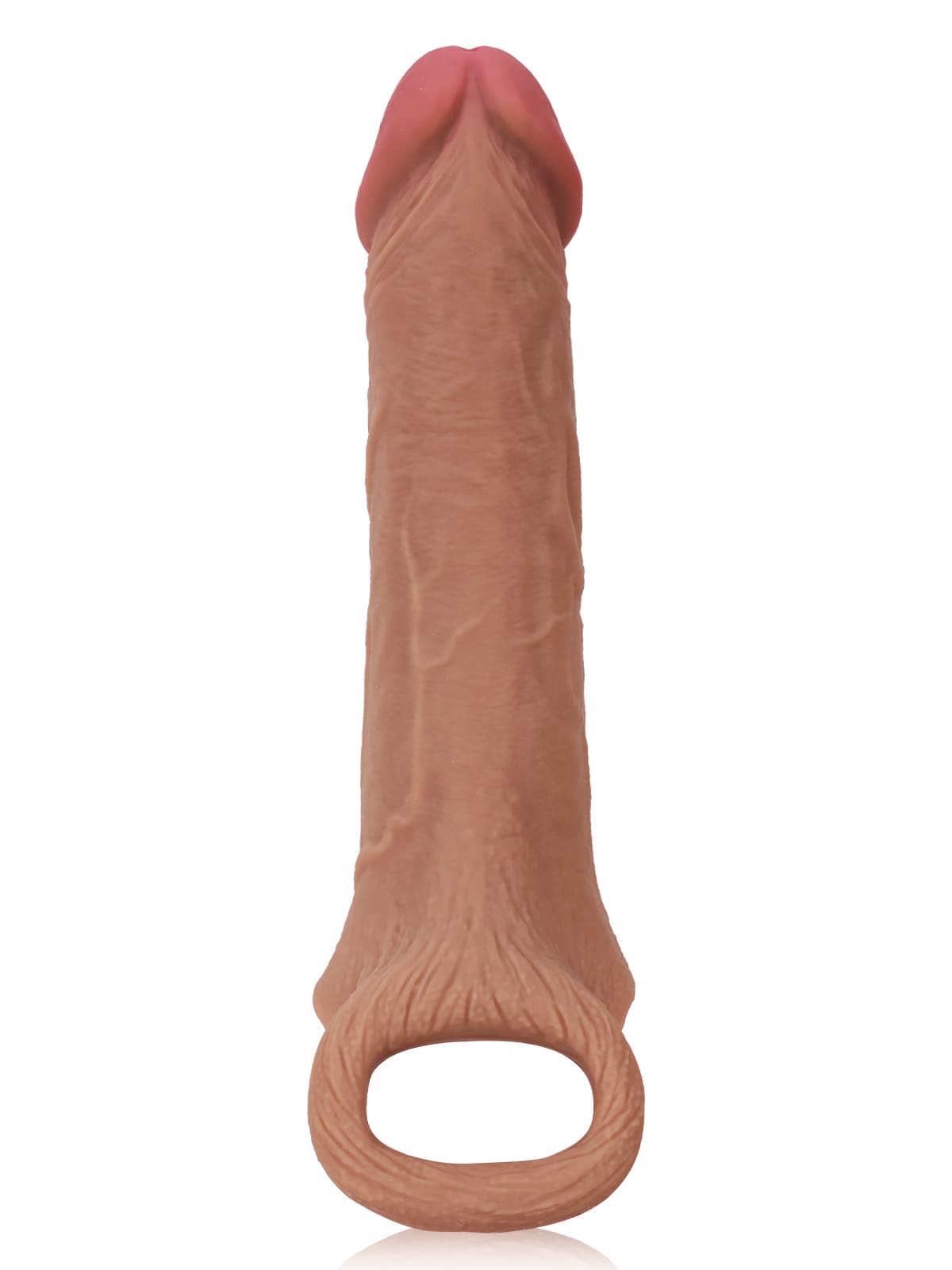 David 8" x 2" Brown Realistic Open Ended Penis Sleeves