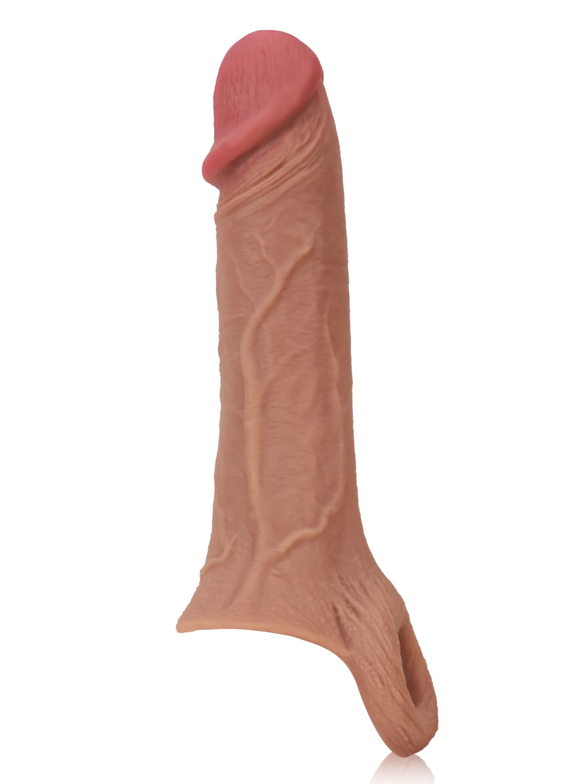 David 8" x 2" Brown Realistic Open Ended Penis Sleeves