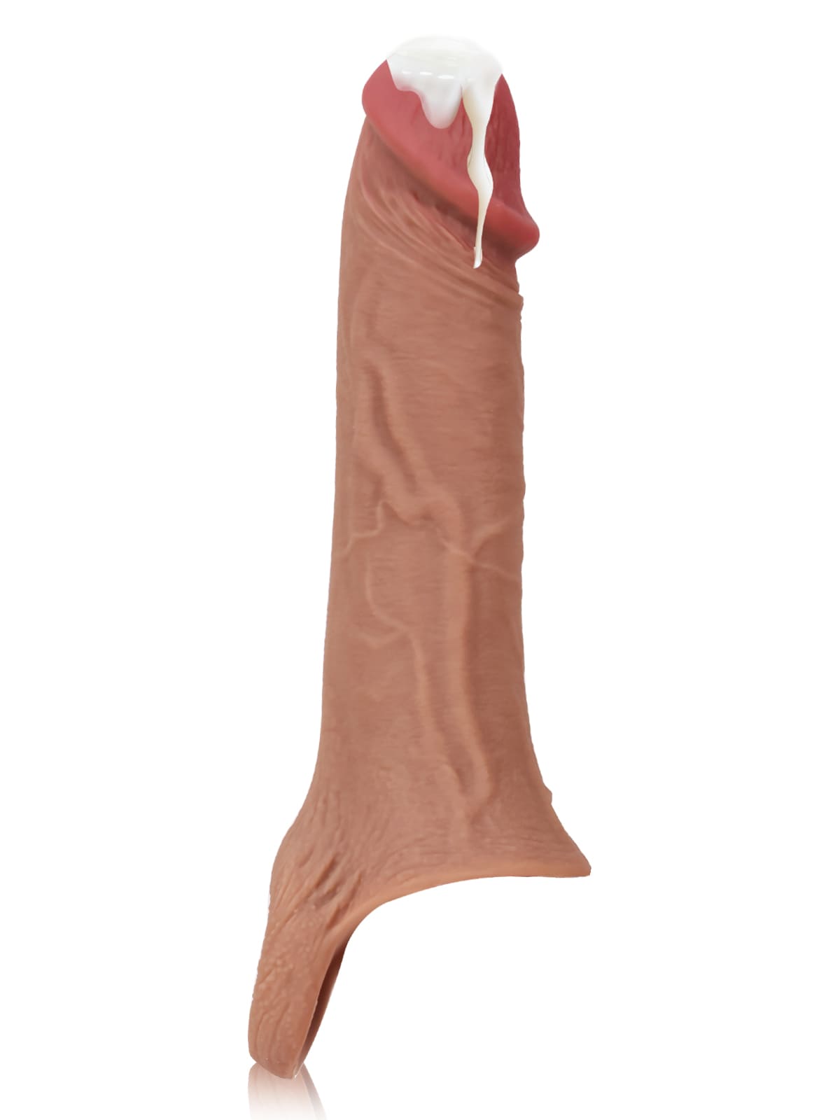 David 8" x 2" Brown Realistic Open Ended Penis Sleeves